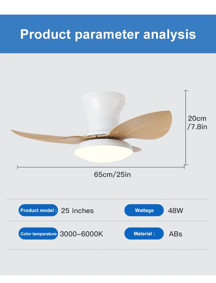 Ventilateur de Plafond LED Dimmable avec Télécommande | Lumfyr