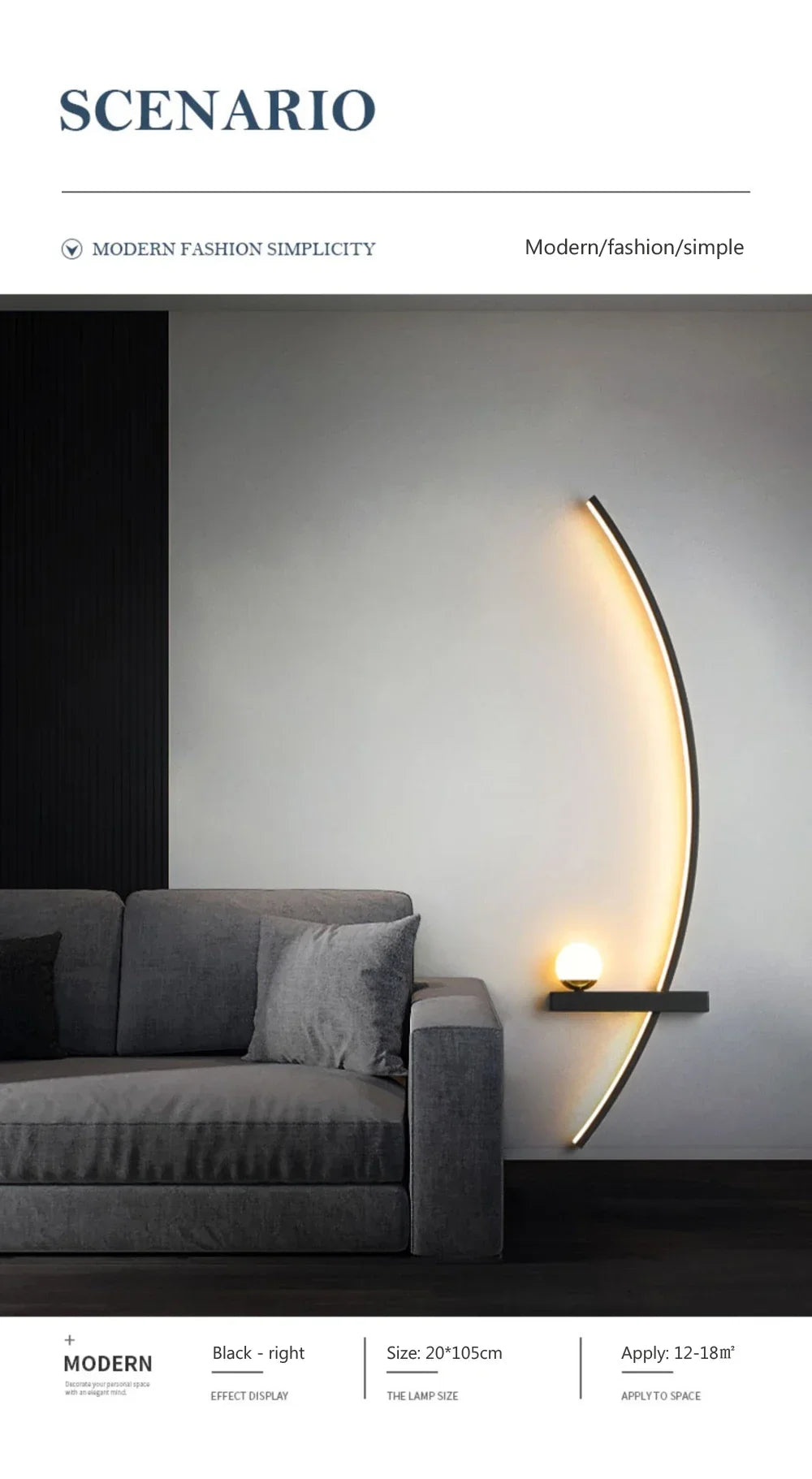 Applique Murale LED Courbée