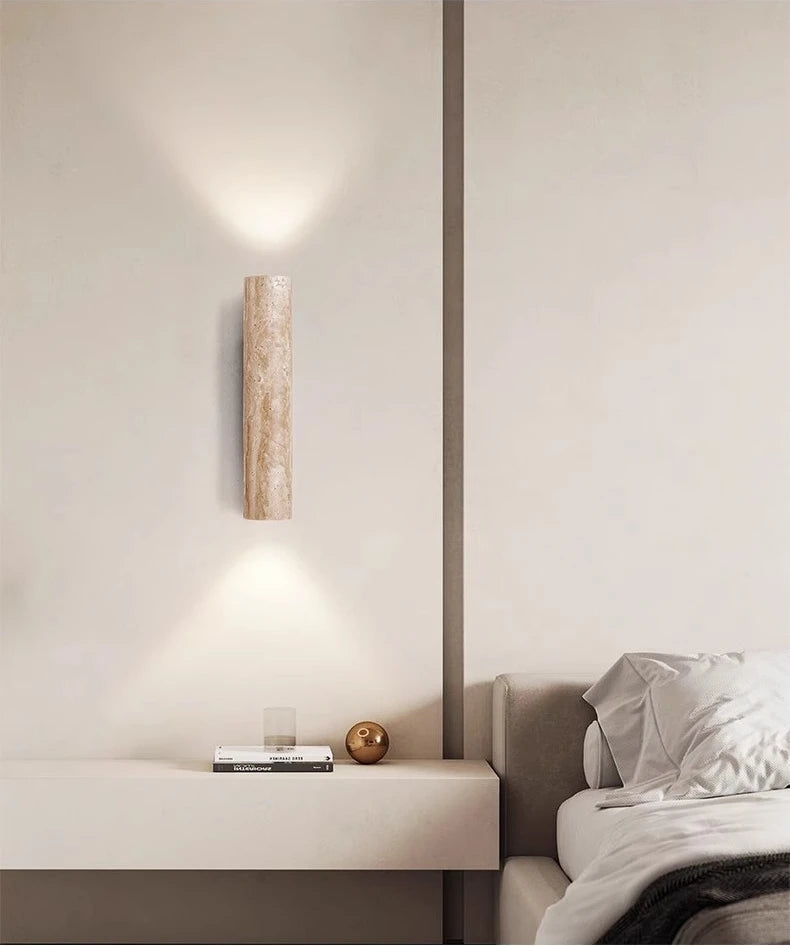 Applique Murale Travertin & Bois LED