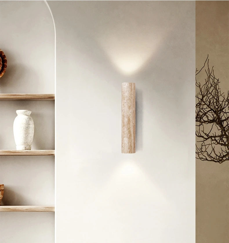 Applique Murale Travertin & Bois LED