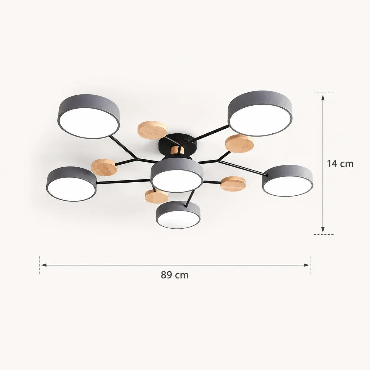 Lustre Plafonnier LED 5 ou 6 Diffuseurs
