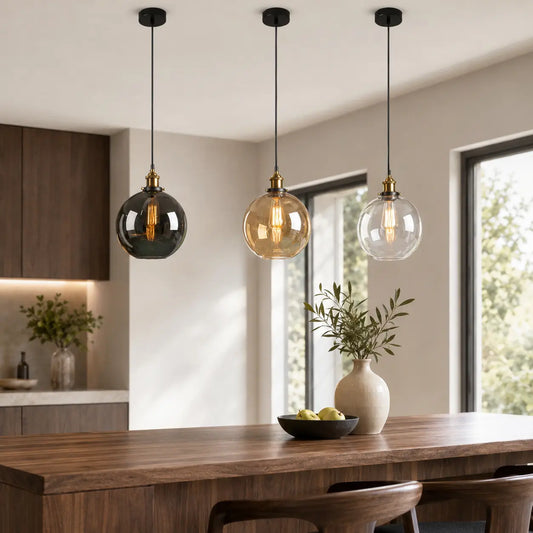 Suspension Globe Verre Fumé