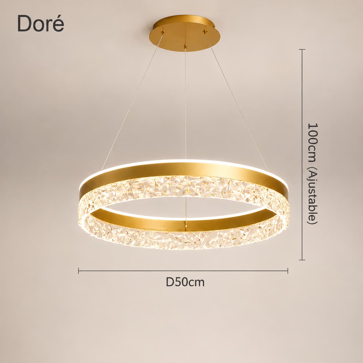 Suspension Anneau Cristal LED