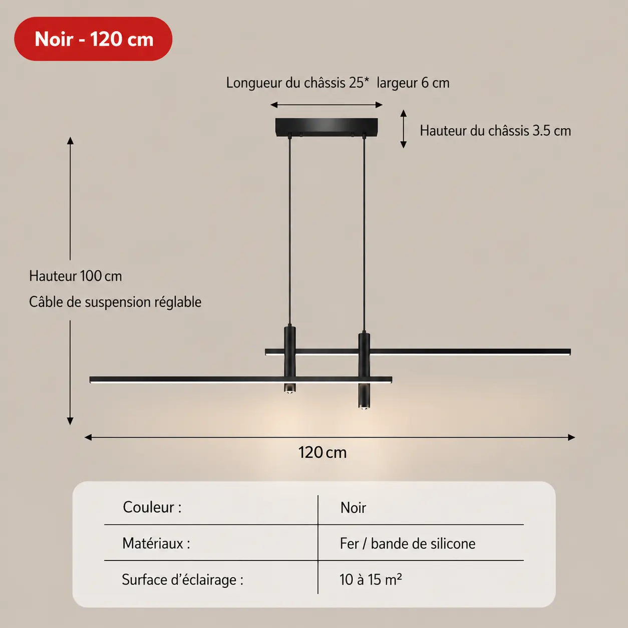 Suspension Linéaire LED Silicone