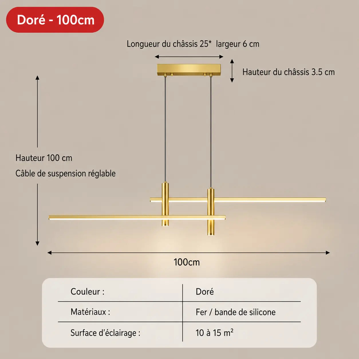 Suspension Linéaire LED Silicone
